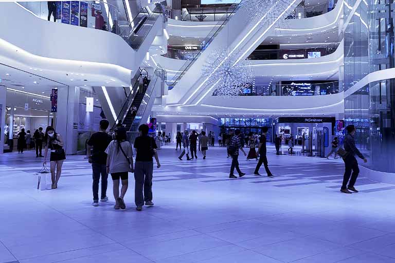 Shopping mall slip and fall